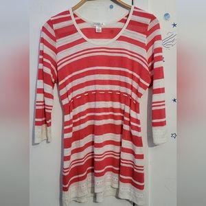 Motherhood Maternity Women's Pink and White Jumper